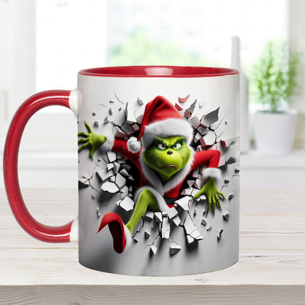 Grinchy On The Inside - Personalized Stole Christmas Accent Mug