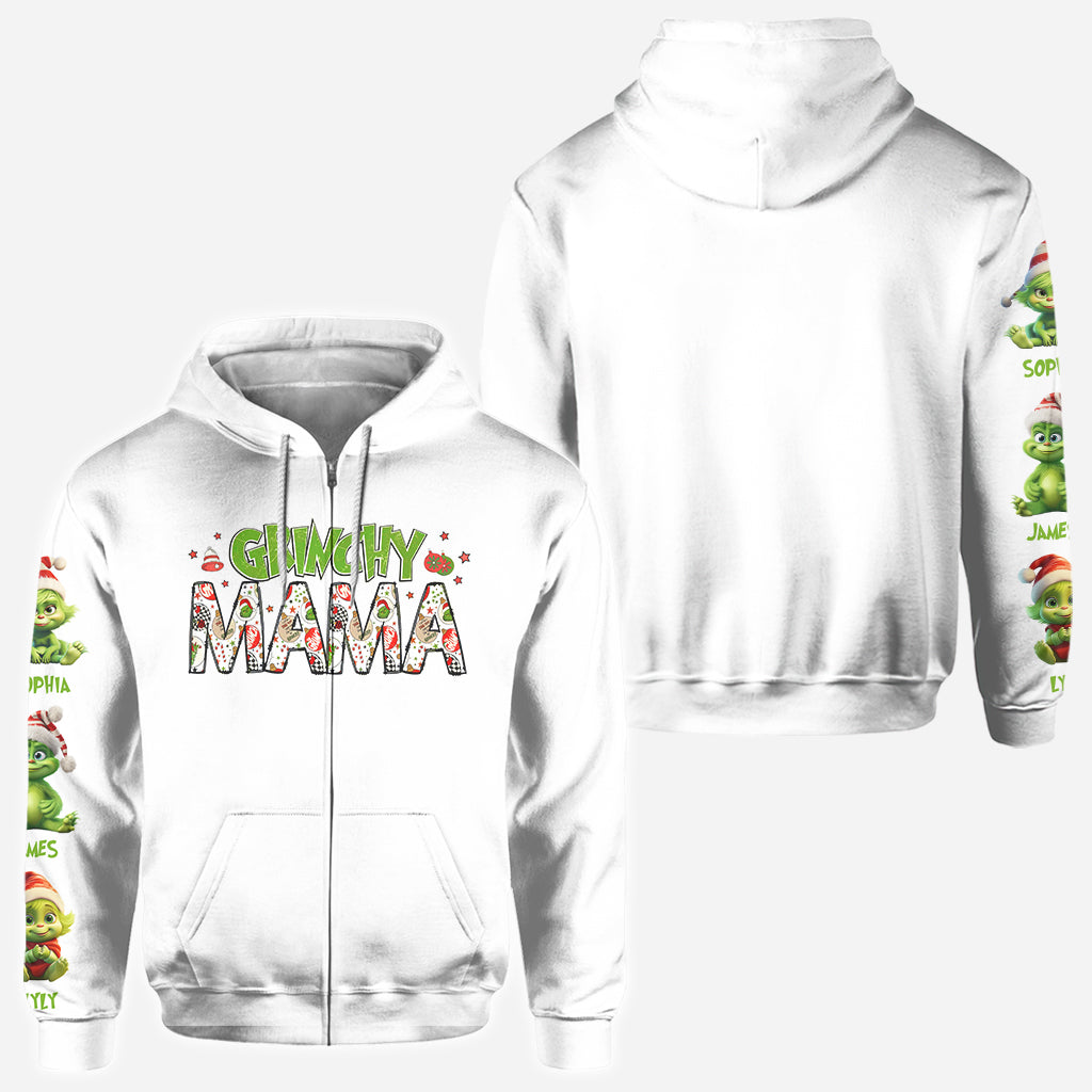Maman Grinch - T-shirt personnalisé « Fou de Noël »
