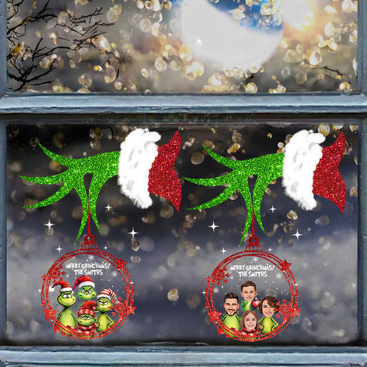 Joyeux Grinchmas - Décalcomanie personnalisée pour étole de Noël découpée à la forme