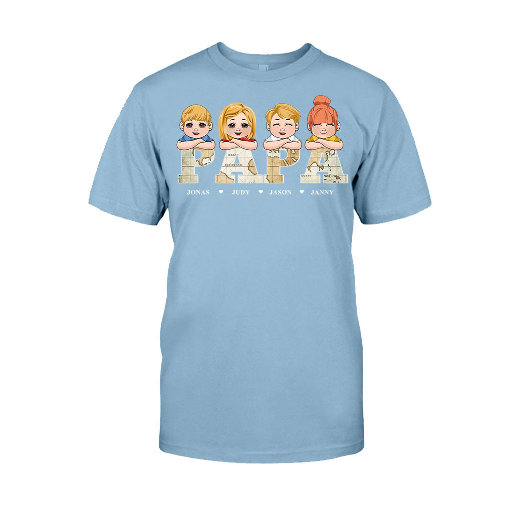 Vintage Map Title - Personalized Father T-shirt & Hoodie