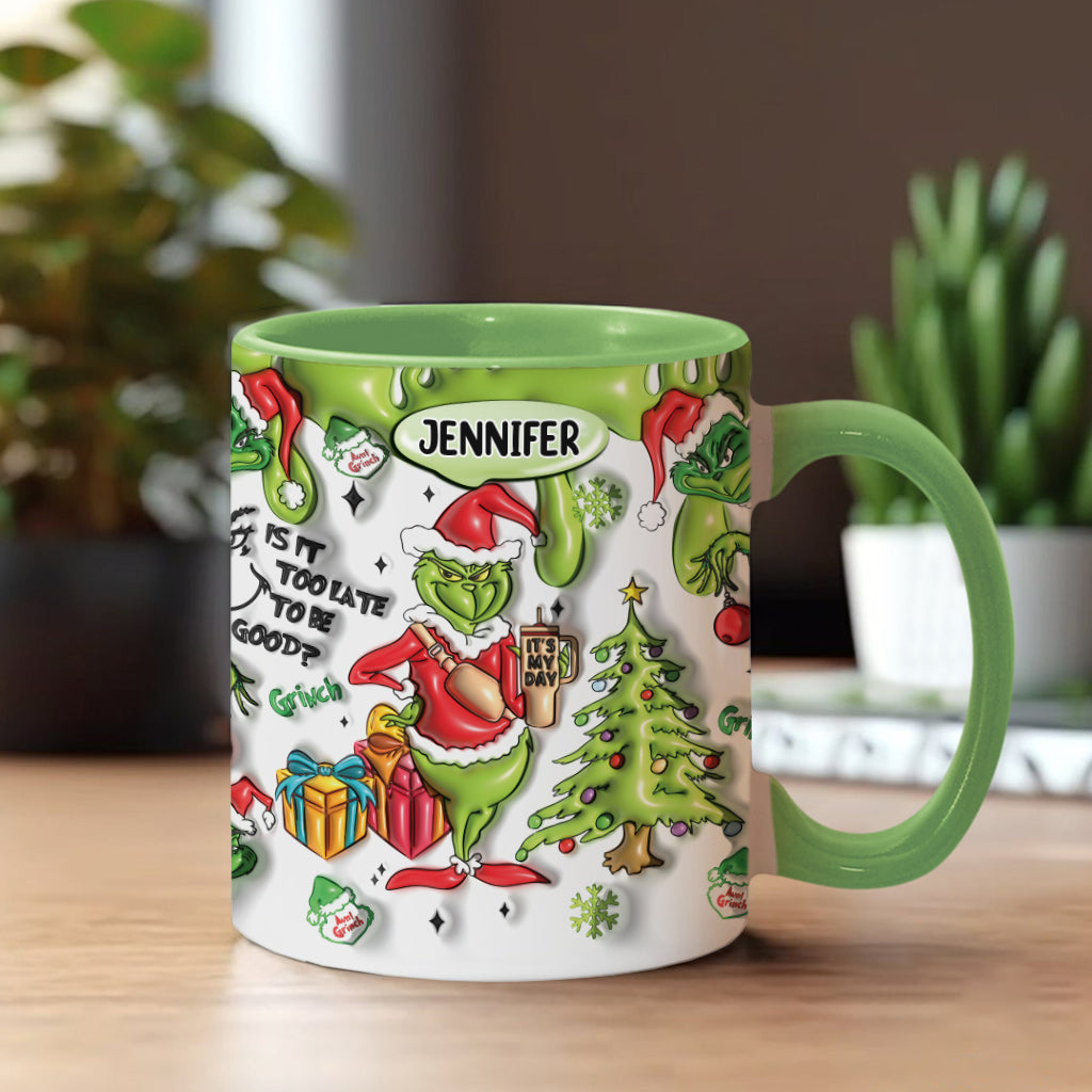 Est-il trop tard pour être sage ? - Mug décoratif de Noël personnalisé avec étole