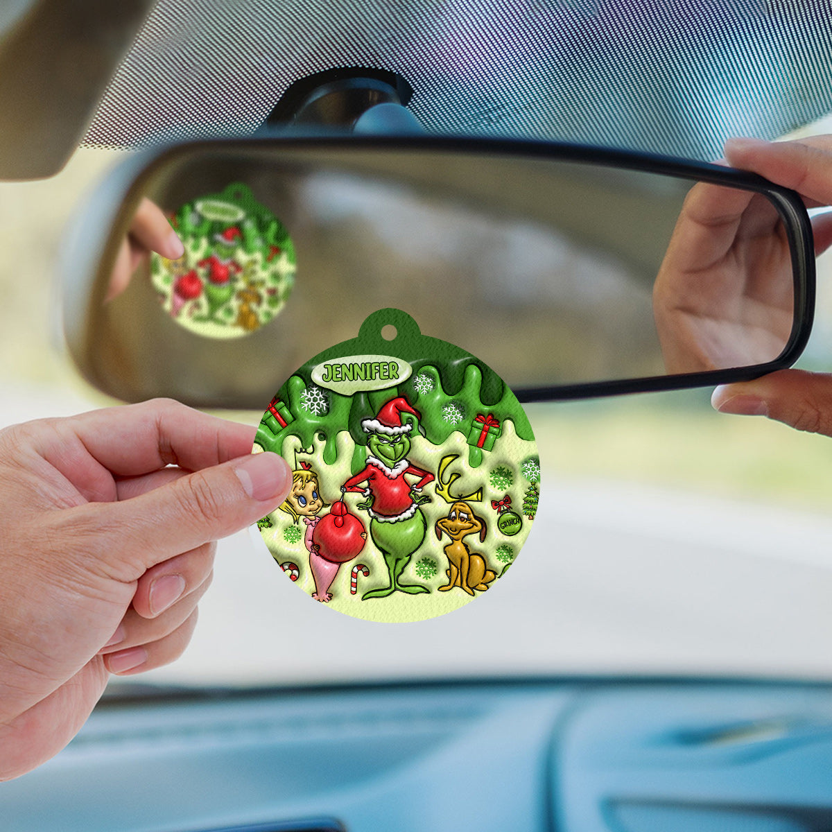 Merry Christmas - Personalized Stole Christmas Circle Air Freshener