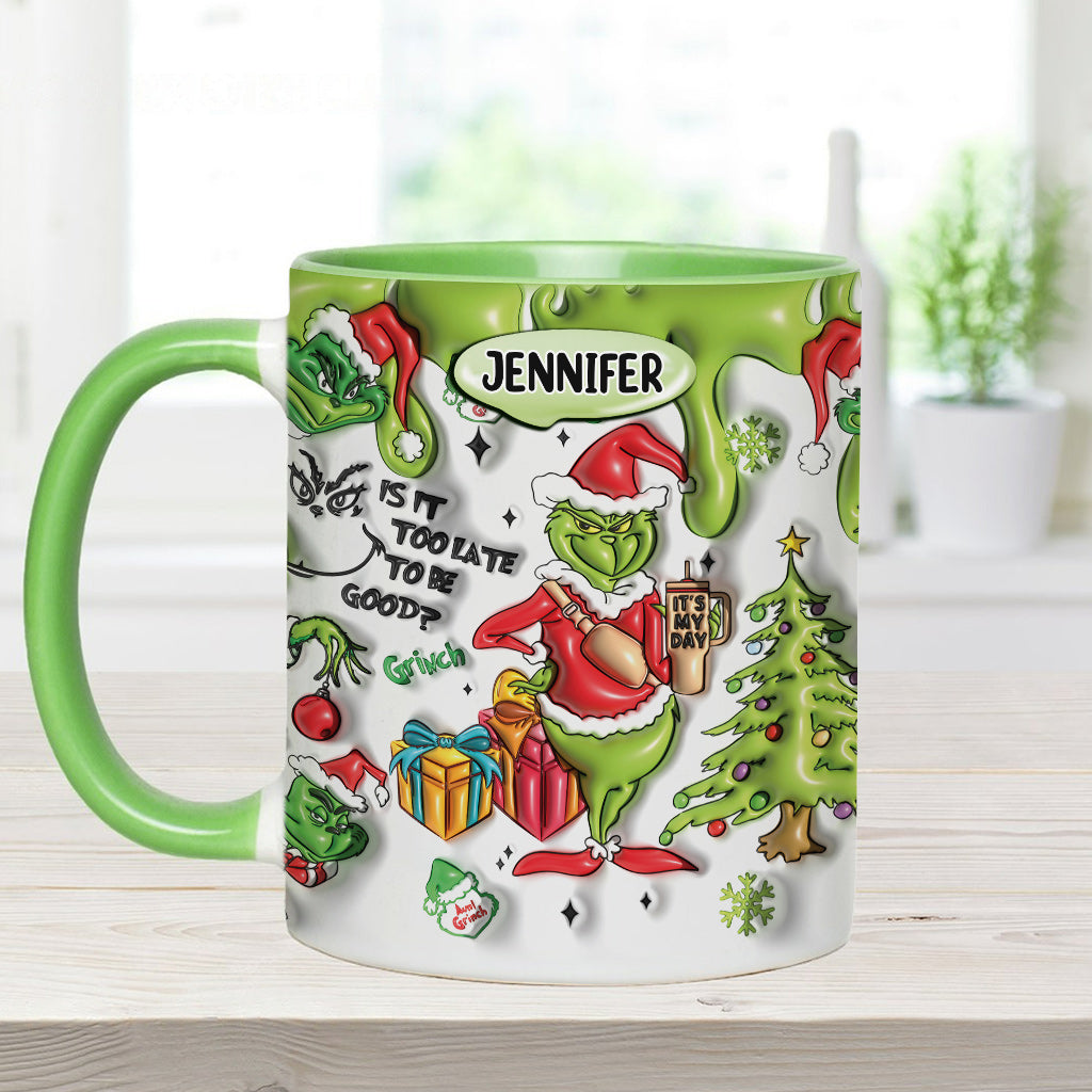 Est-il trop tard pour être sage ? - Mug décoratif de Noël personnalisé avec étole