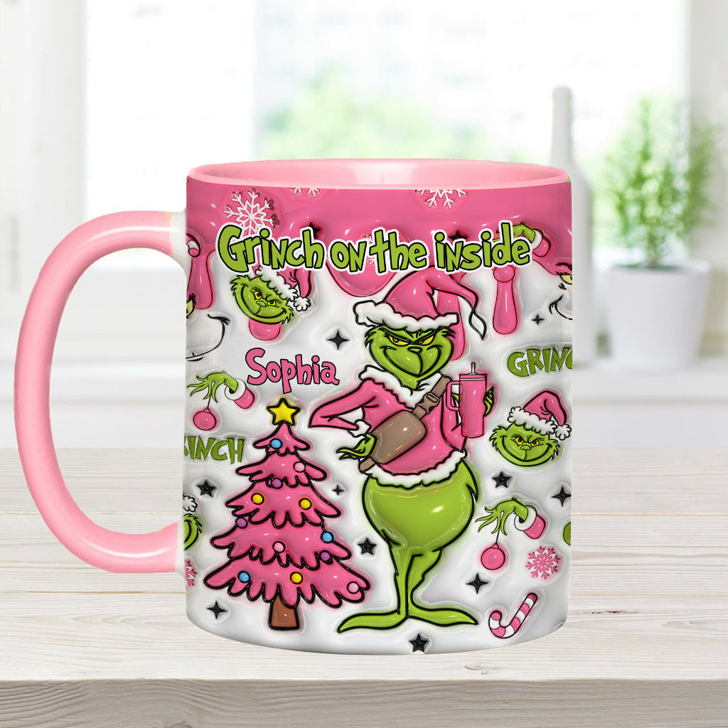 Grinchy On The Inside - Personalized Stole Christmas Accent Mug