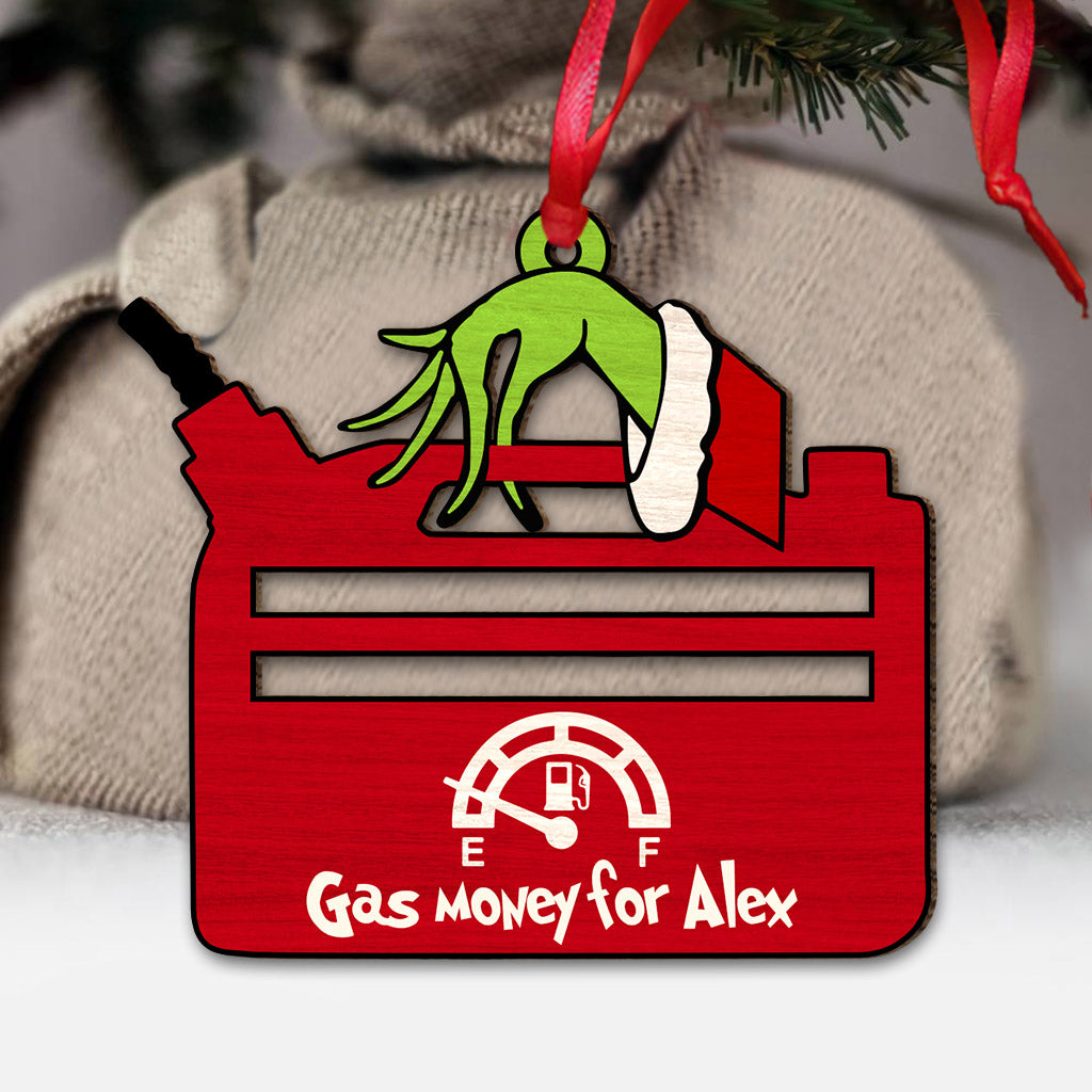 Gas Money Green Mischief - Ornement de Noël personnalisé en forme d'étole