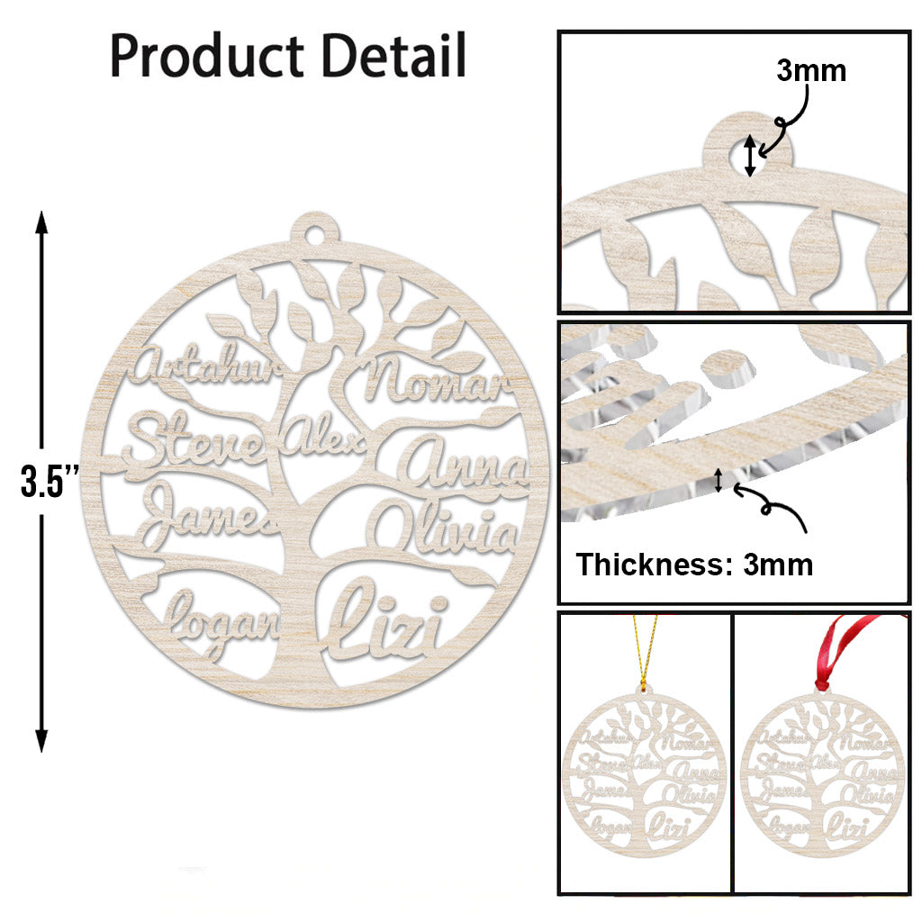 Family Tree With Personalized Name - Personalized Family Ornament