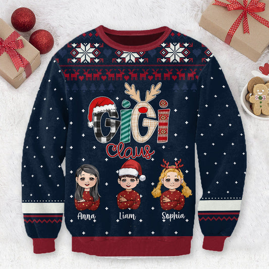 Pull moche personnalisé Gigi Claus - Mamie