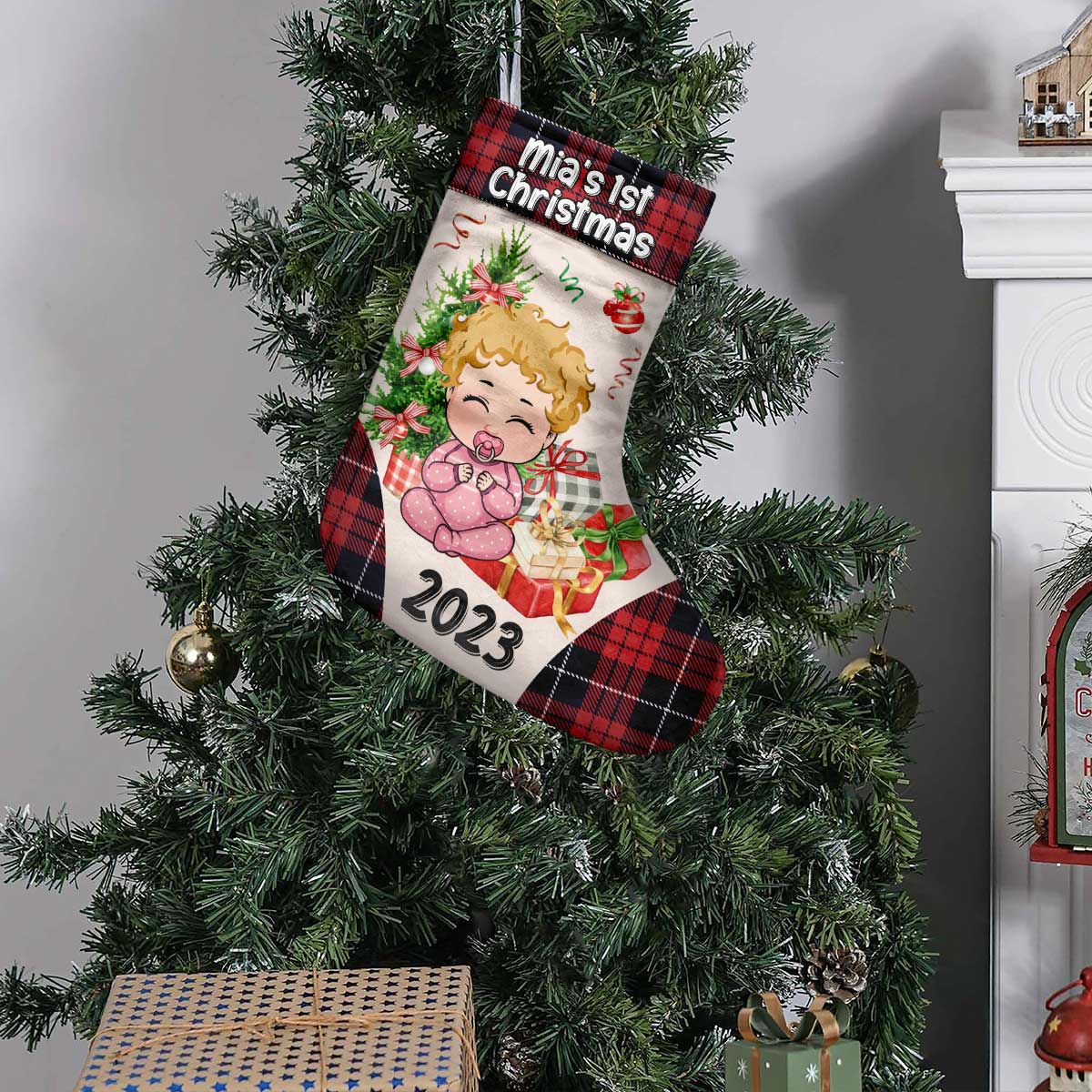Mon premier Noël - Chaussettes de Noël personnalisées pour toute la famille