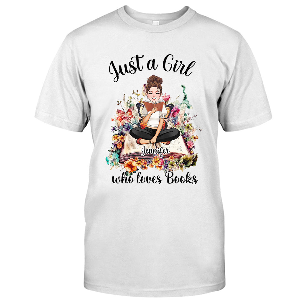 Juste une fille qui aime les livres - T-shirt et sweat à capuche personnalisés sur le thème des livres