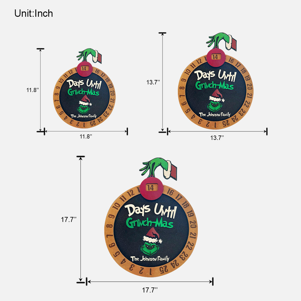 Jours avant Noël - Étole de Noël personnalisée - Panneau en bois de compte à rebours de Noël 1
