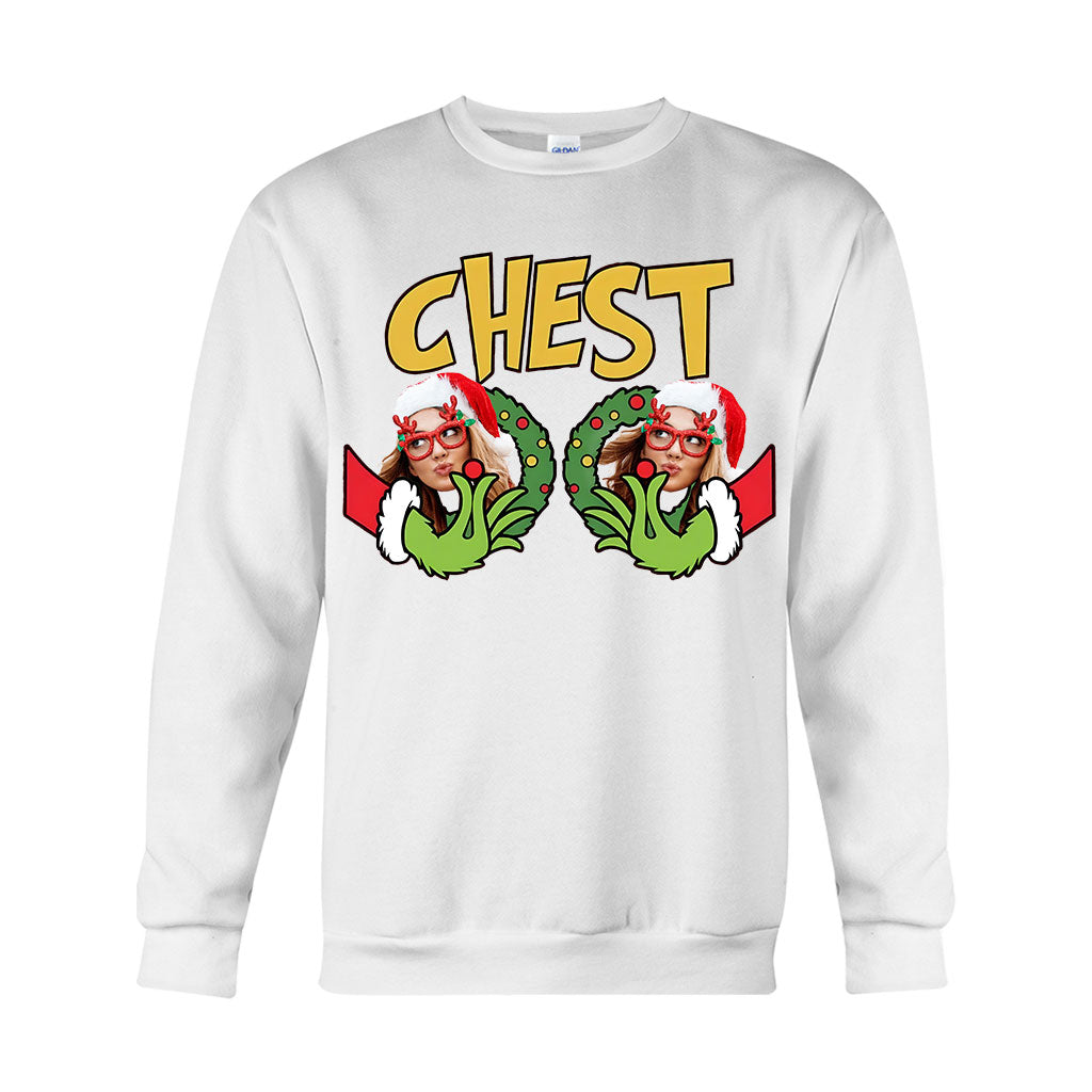 Châtaignes Joyeux Grinchmas - T-shirt et sweat à capuche personnalisés avec étole de Noël