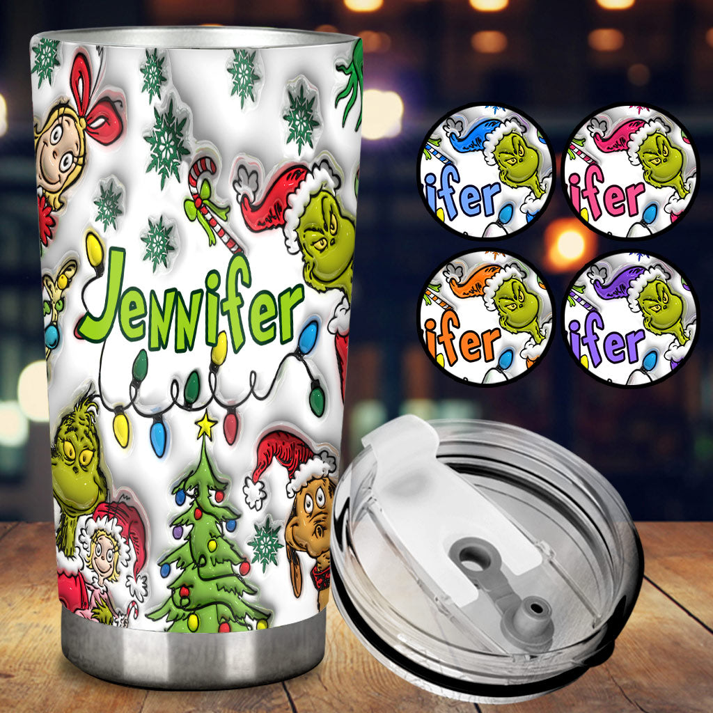 Joyeux Grinchmas - Gobelet de Noël personnalisé avec étole