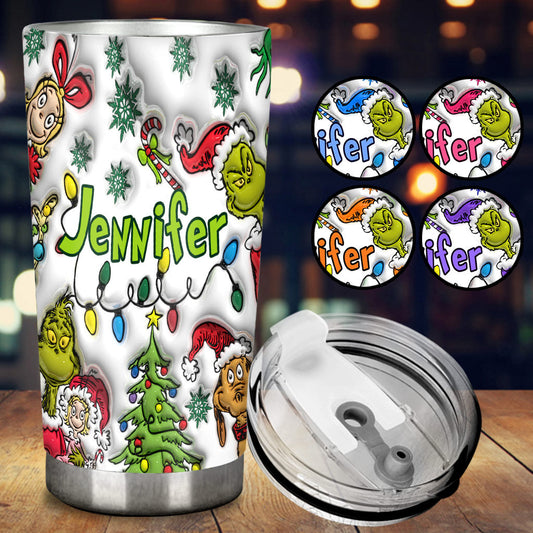 Joyeux Grinchmas - Gobelet de Noël personnalisé avec étole