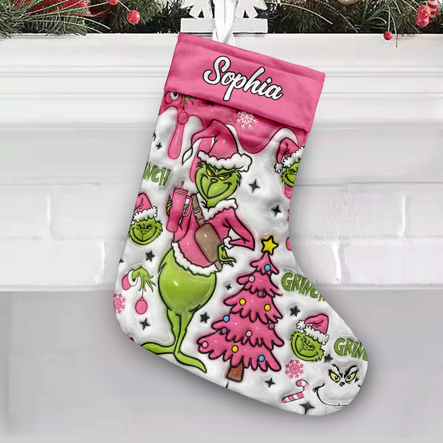 Merry Grinchmas - Personalized Stole Christmas Christmas Stockings