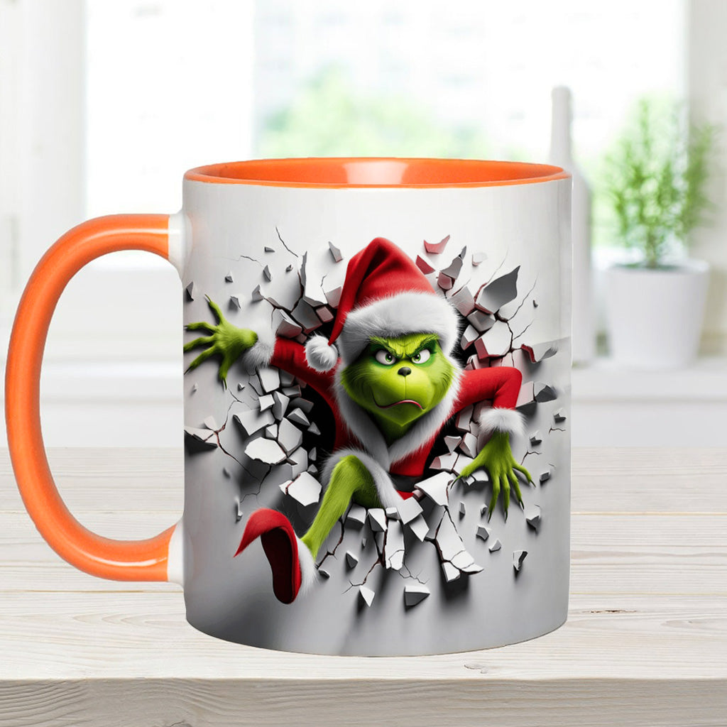 Grinchy On The Inside - Personalized Stole Christmas Accent Mug