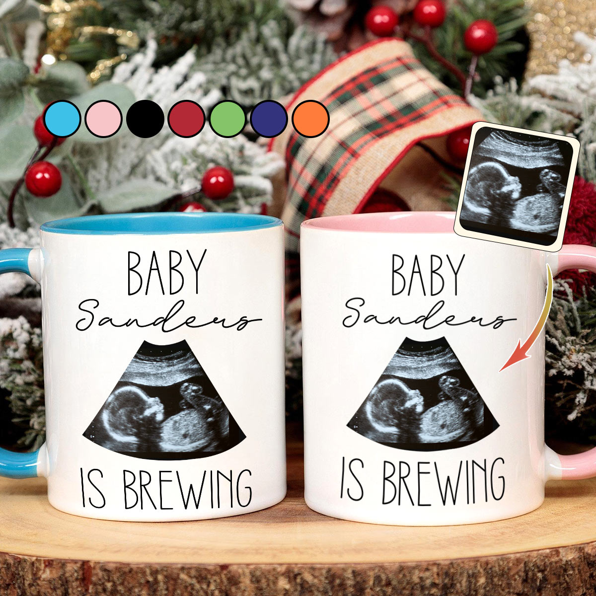 Photo d'échographie de bébé en préparation - Cadeau de grossesse pour votre femme - Mug personnalisé