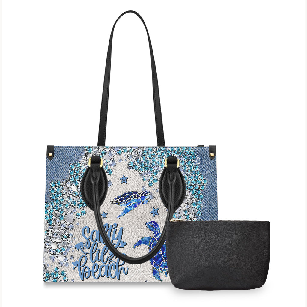 Turtle Bling - Personalized Turtle Leather Handbag