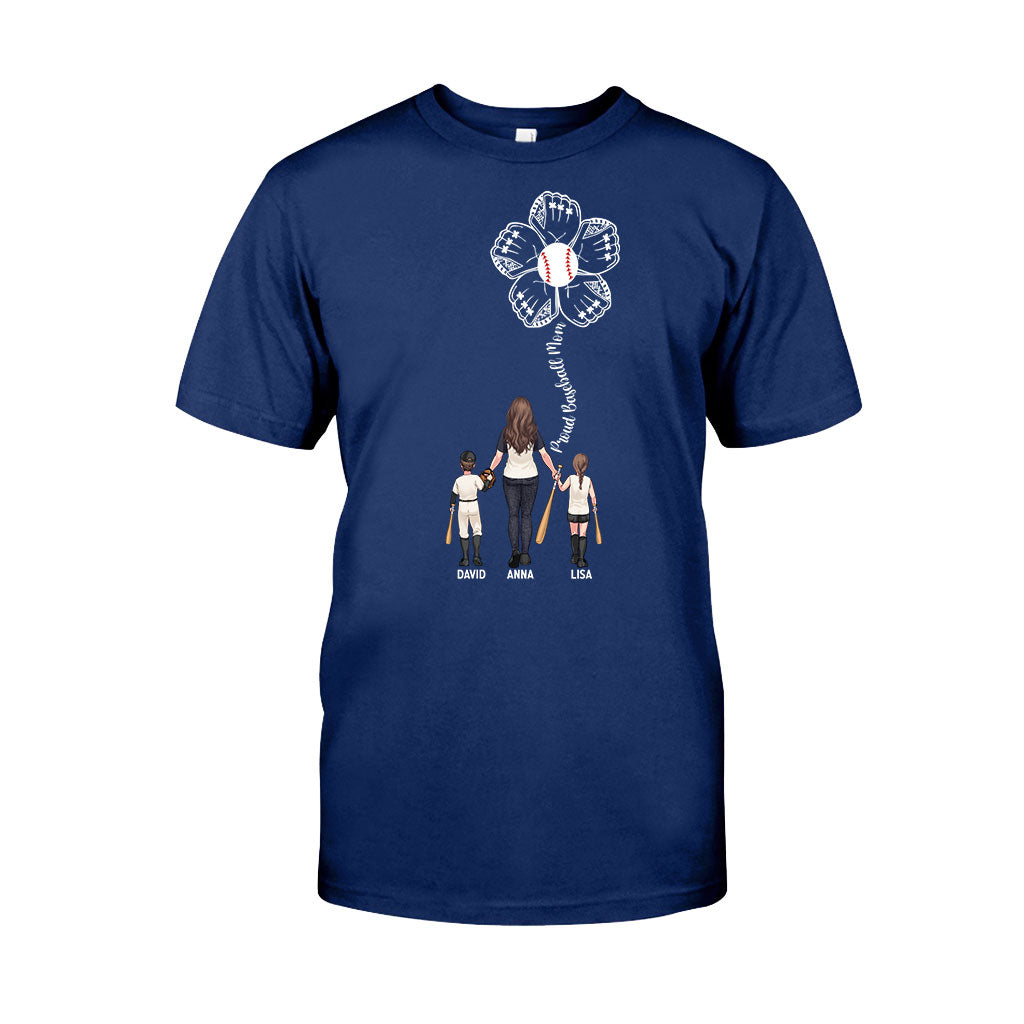 Maman fière de joueur de baseball - T-shirt et sweat à capuche personnalisés sur le thème du baseball