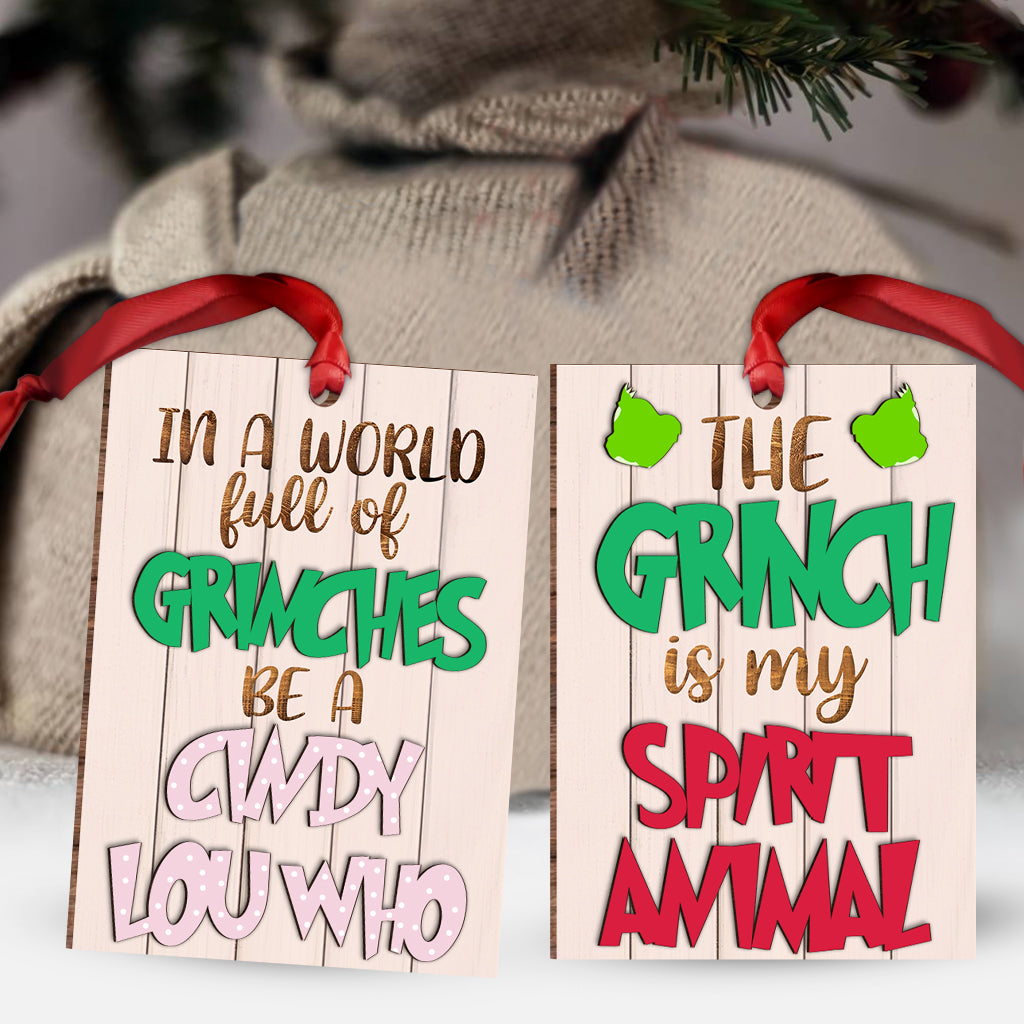 Mon animal totem - Étole de Noël personnalisée, ornement en bois à 2 couches