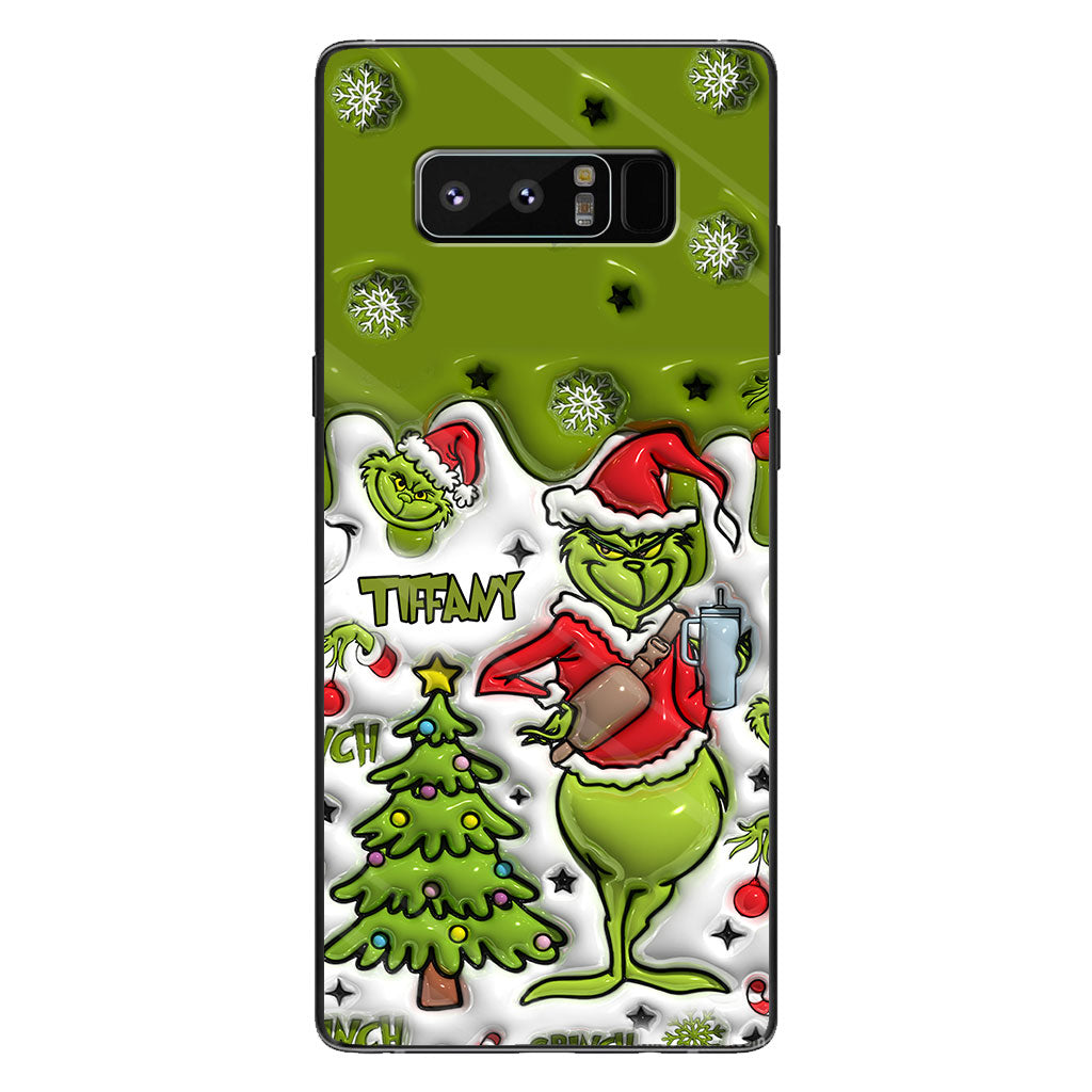 Joyeux Grinchmas - Coque de téléphone personnalisée avec étole de Noël