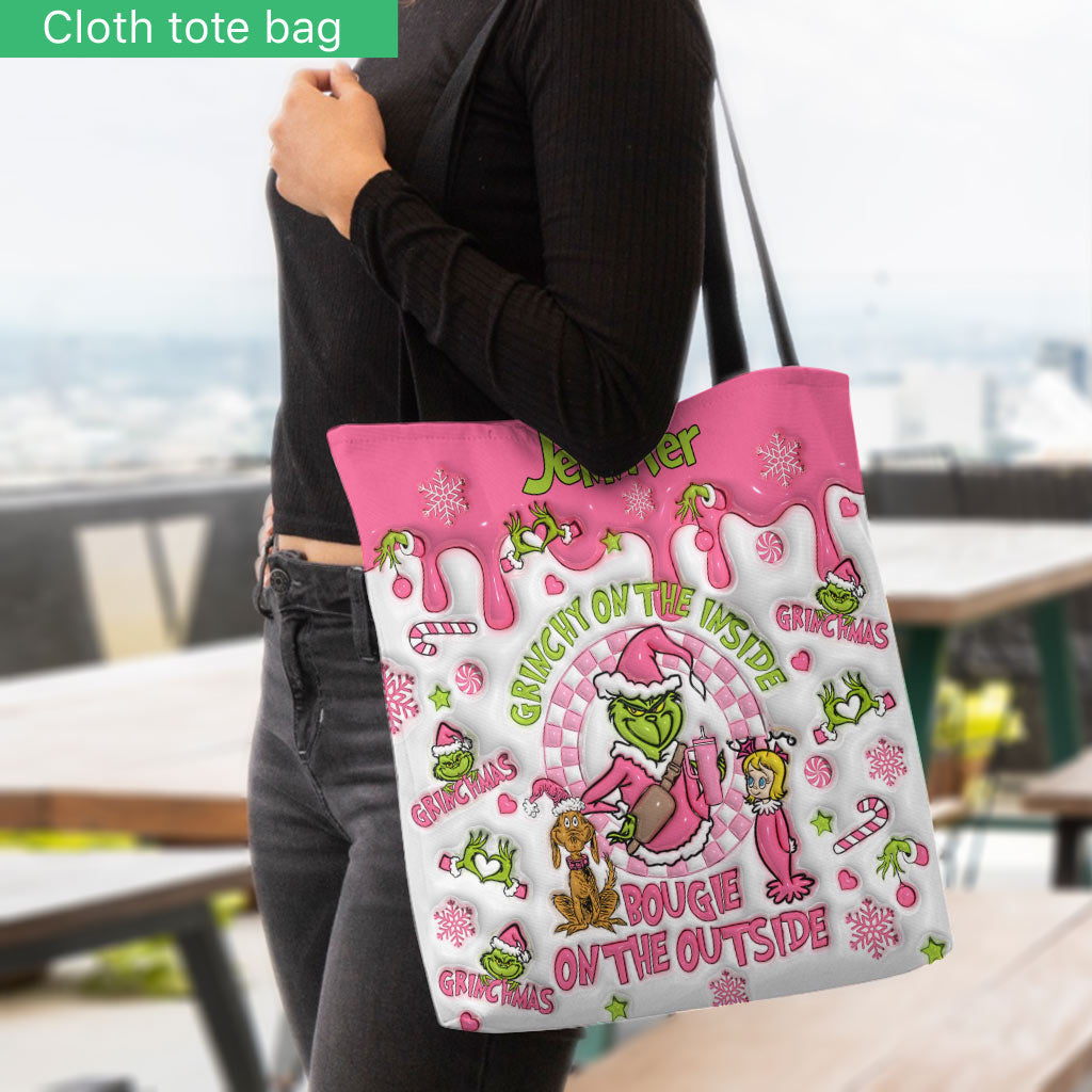 Grinchy On The Inside - Personalized Stole Christmas Tote Bag