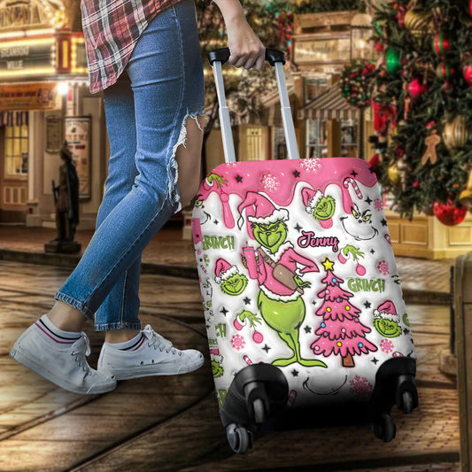 Merry Grinchmas - Personalized Stole Christmas Luggage Cover