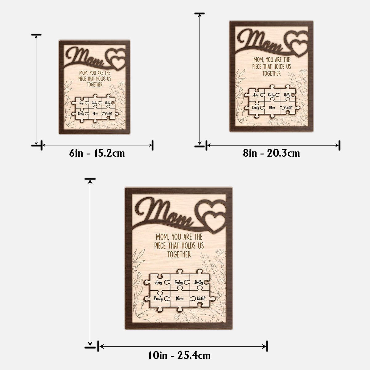 Tu es notre pilier - Plaque en bois personnalisée pour maman (2 couches)