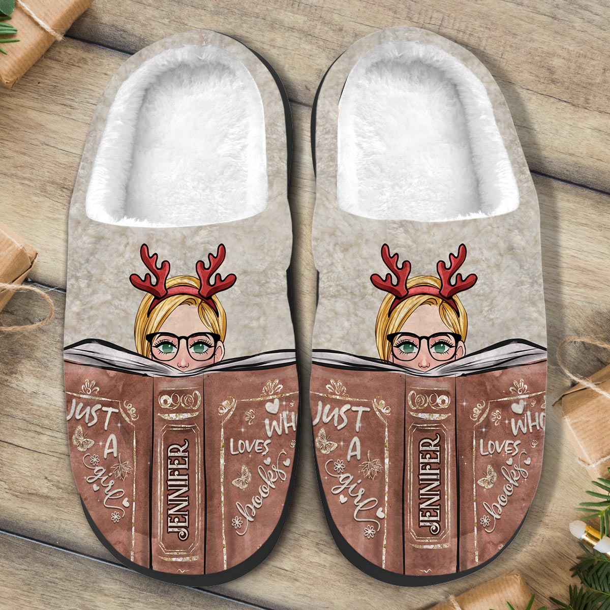 Just A Girl Who Loves Books - Personalized Book Slippers