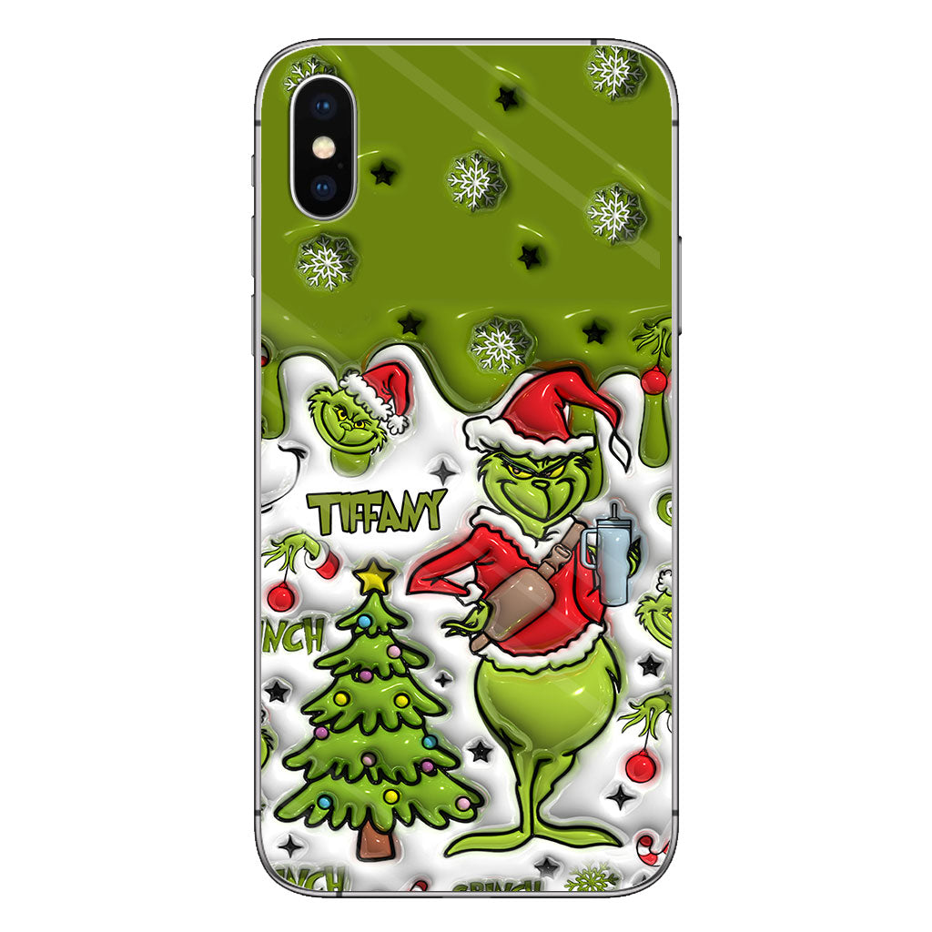 Joyeux Grinchmas - Coque de téléphone personnalisée avec étole de Noël