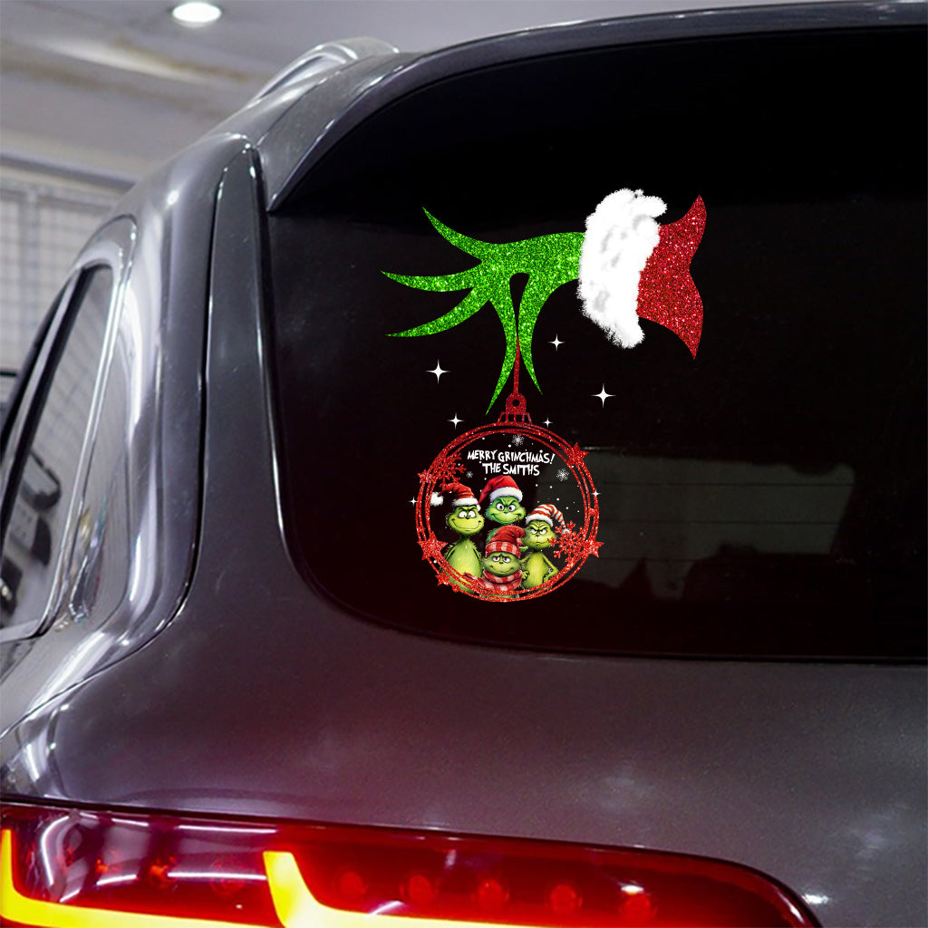 Joyeux Grinchmas - Décalcomanie personnalisée pour étole de Noël découpée à la forme