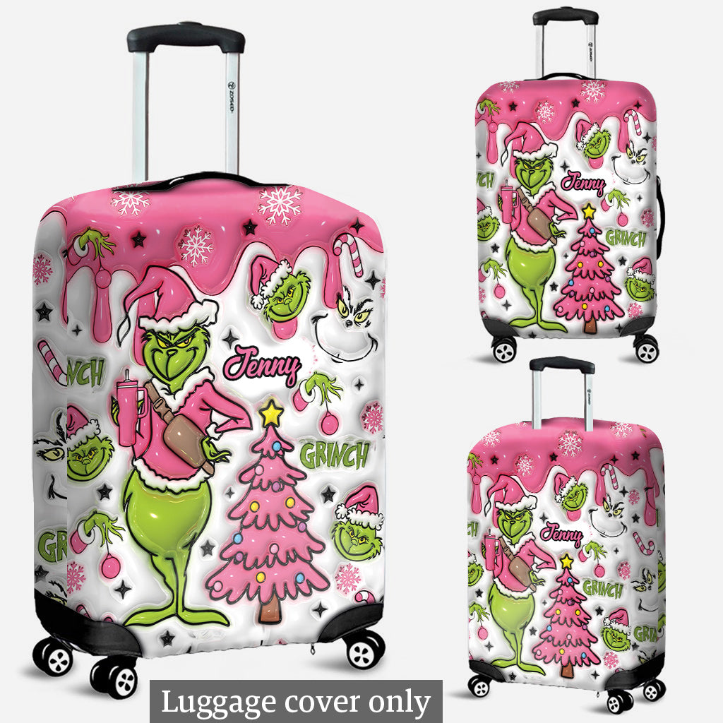 Merry Grinchmas - Personalized Stole Christmas Luggage Cover