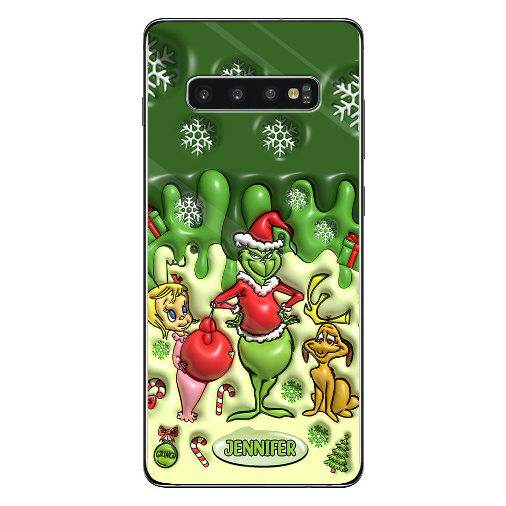 Joyeux Grinchmas - Coque de téléphone personnalisée avec étole de Noël