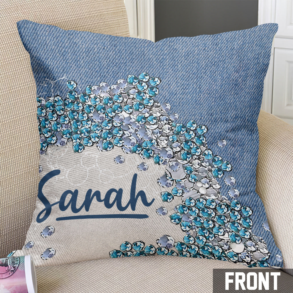 Coussin décoratif personnalisé Tortue Bling -