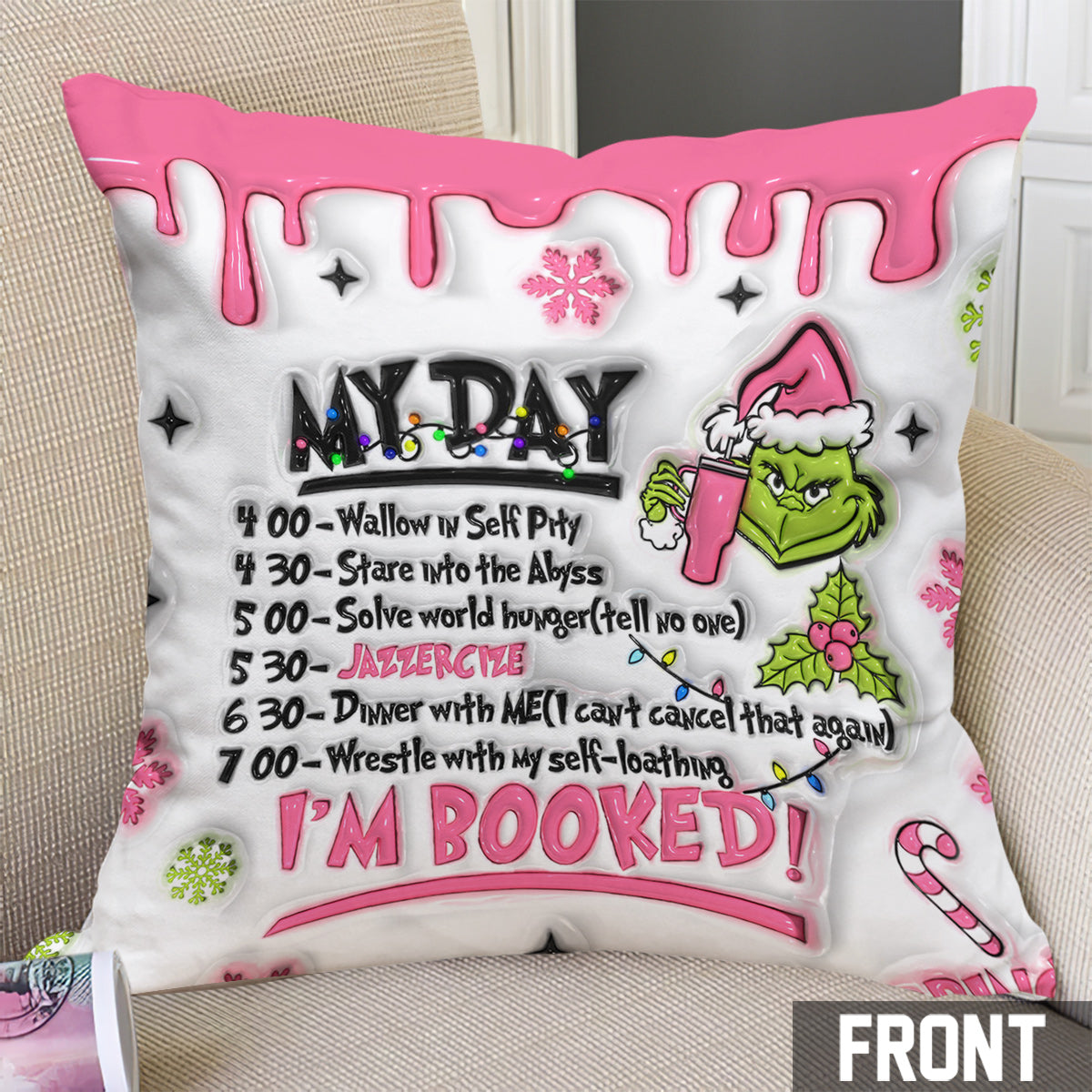 Je suis réservé(e) - Coussin décoratif de Noël personnalisé avec étole