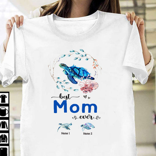 Meilleure mamie du monde - Cadeau tortue pour grand-mère, grand-père, maman, papa, oncle, tante - T-shirt et sweat à capuche personnalisés