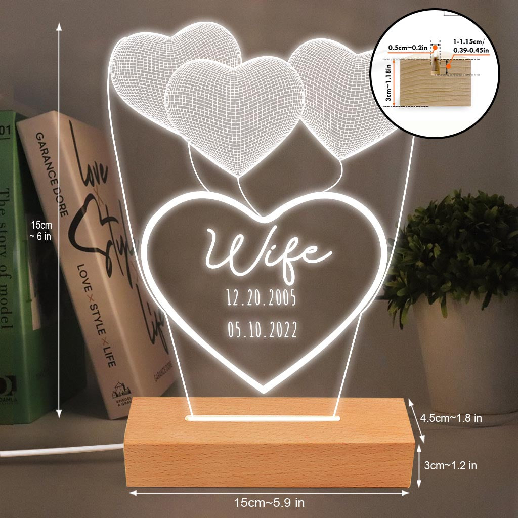 Je t'aime maman - Cadeau pour maman, grand-mère, grand-père, mari, femme, papa - Plaque lumineuse personnalisée