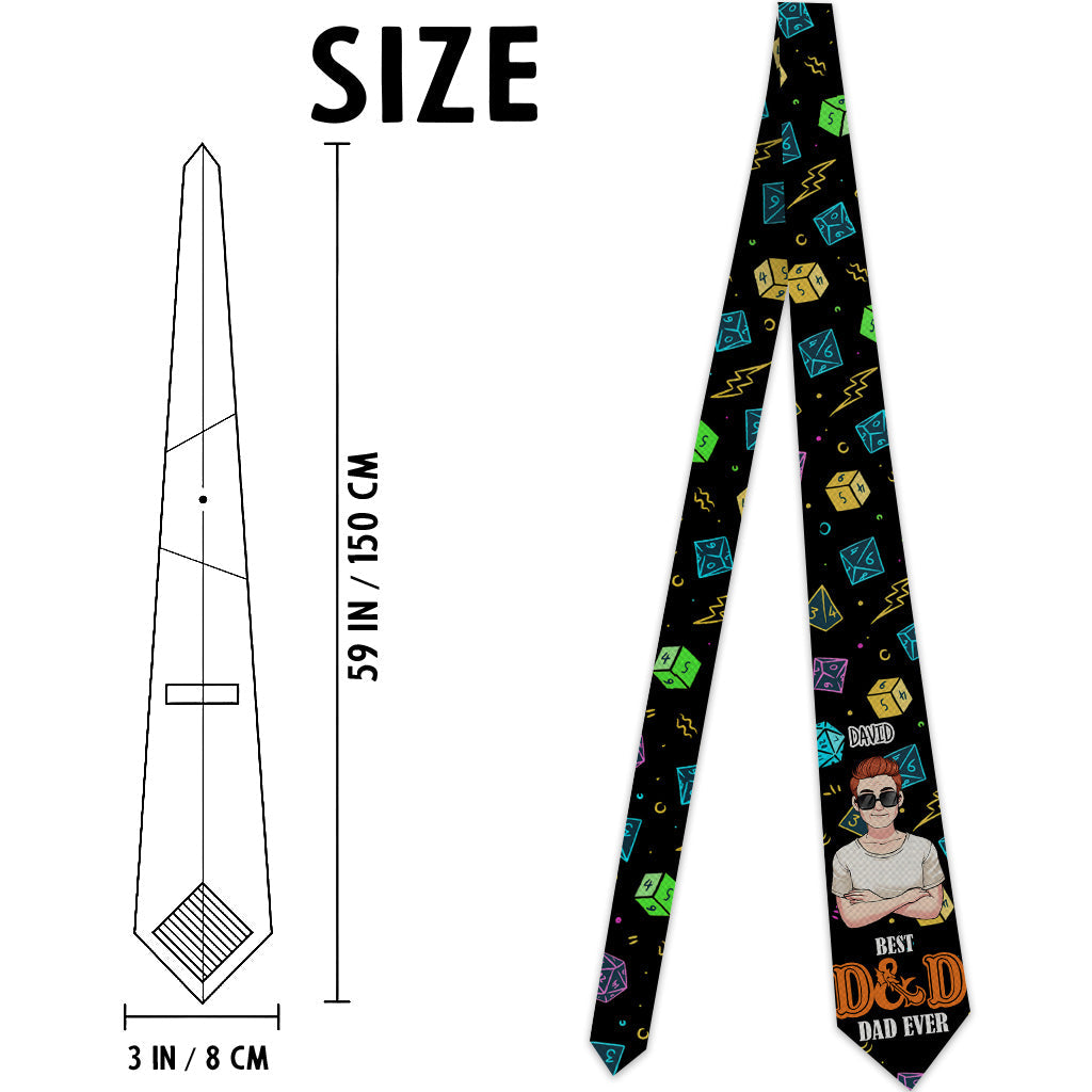 Best D&D Dad Ever - Personalized RPG Necktie