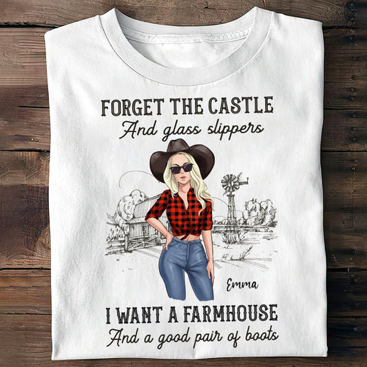Je veux une ferme et une bonne paire de bottes - T-shirt et sweat à capuche personnalisés avec motif cheval