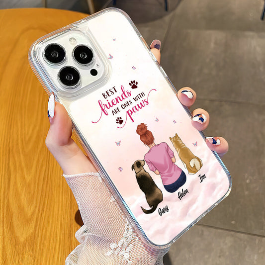 Best Friends Are Ones With Paws - Personalized Dog Clear Phone Case