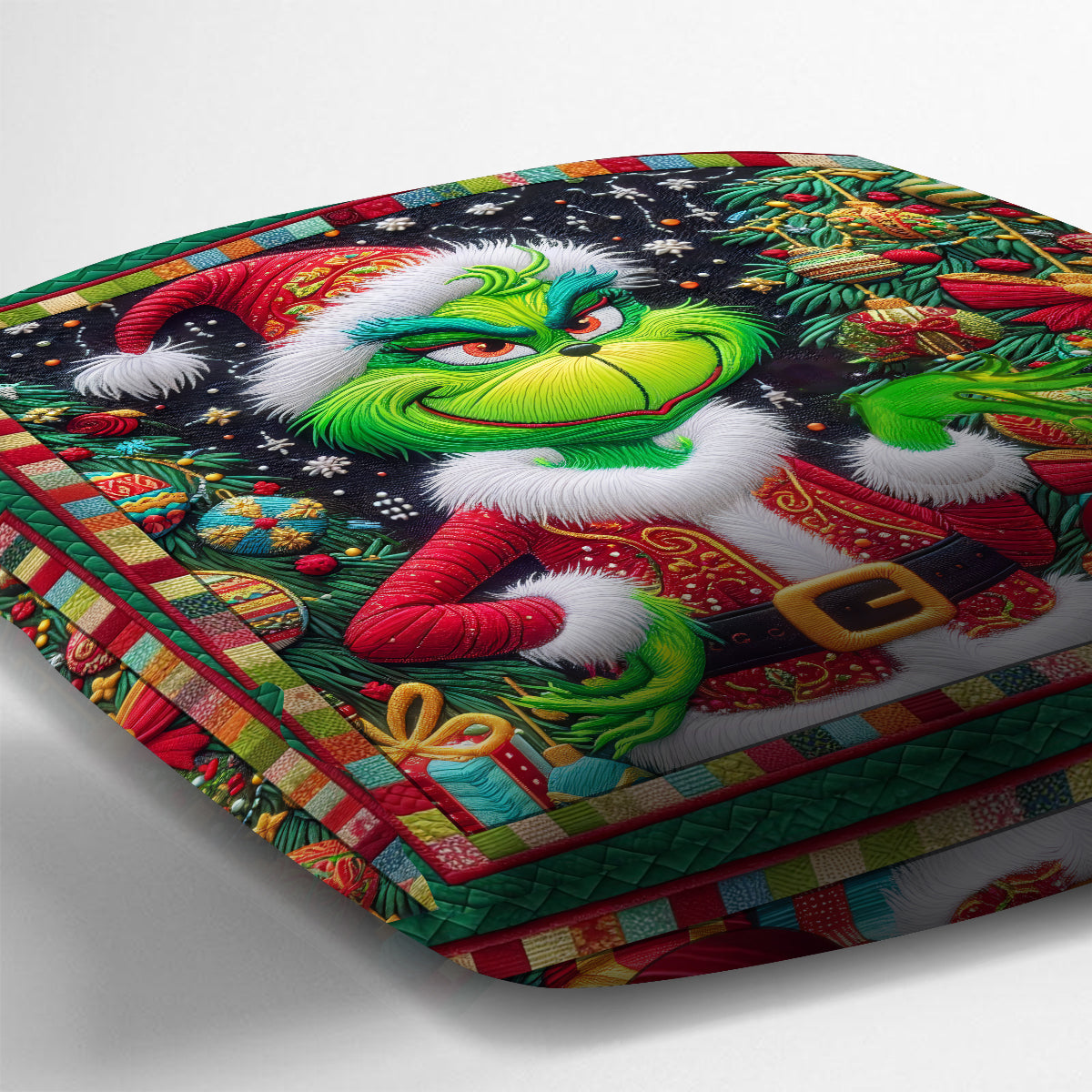 Merry Grinchmas - Personalized Stole Christmas Throw Pillow