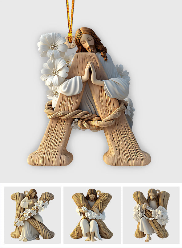 Ornement de lettre en houx - Ornement chrétien personnalisé