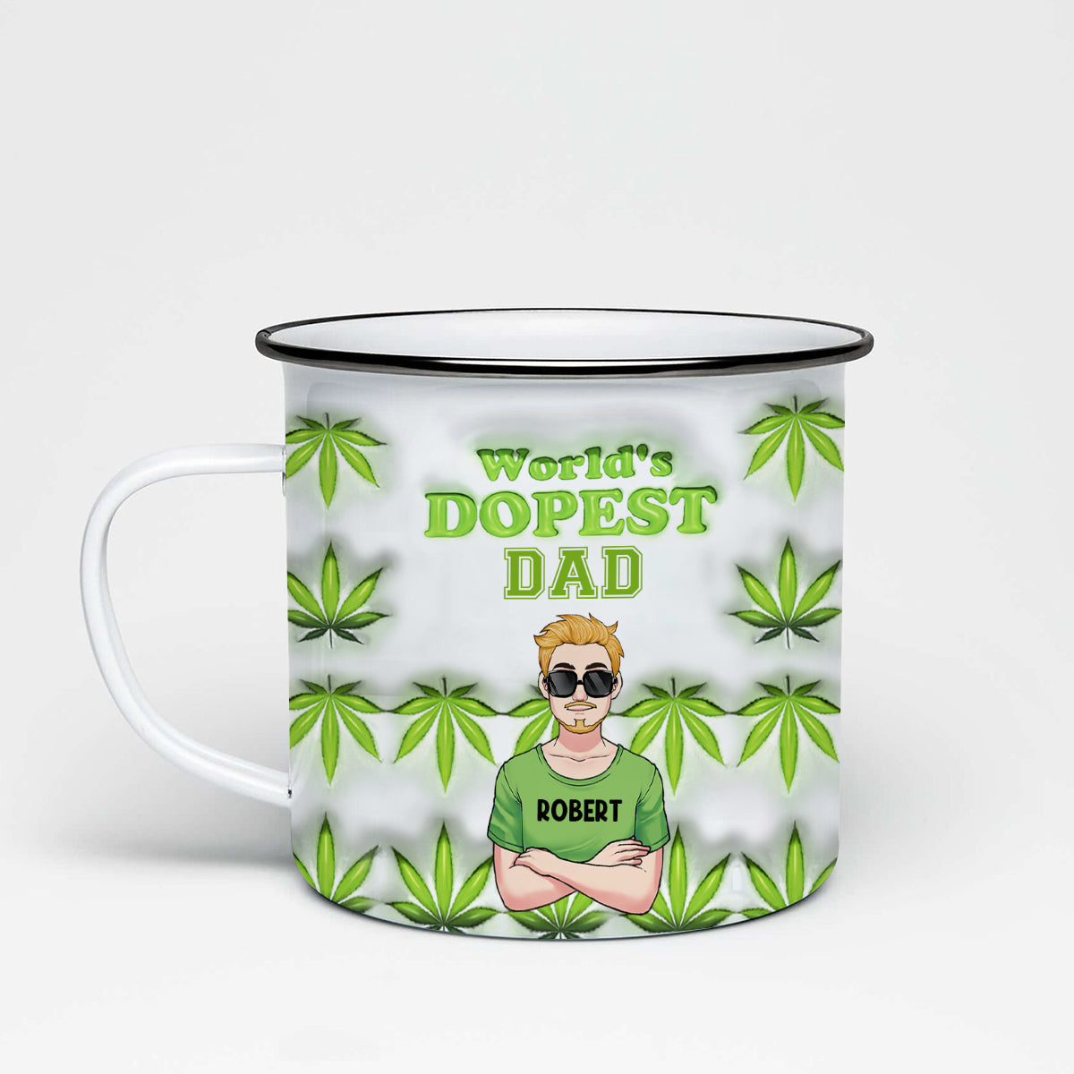 Le papa le plus cool du monde - Mug émaillé personnalisé pour papa