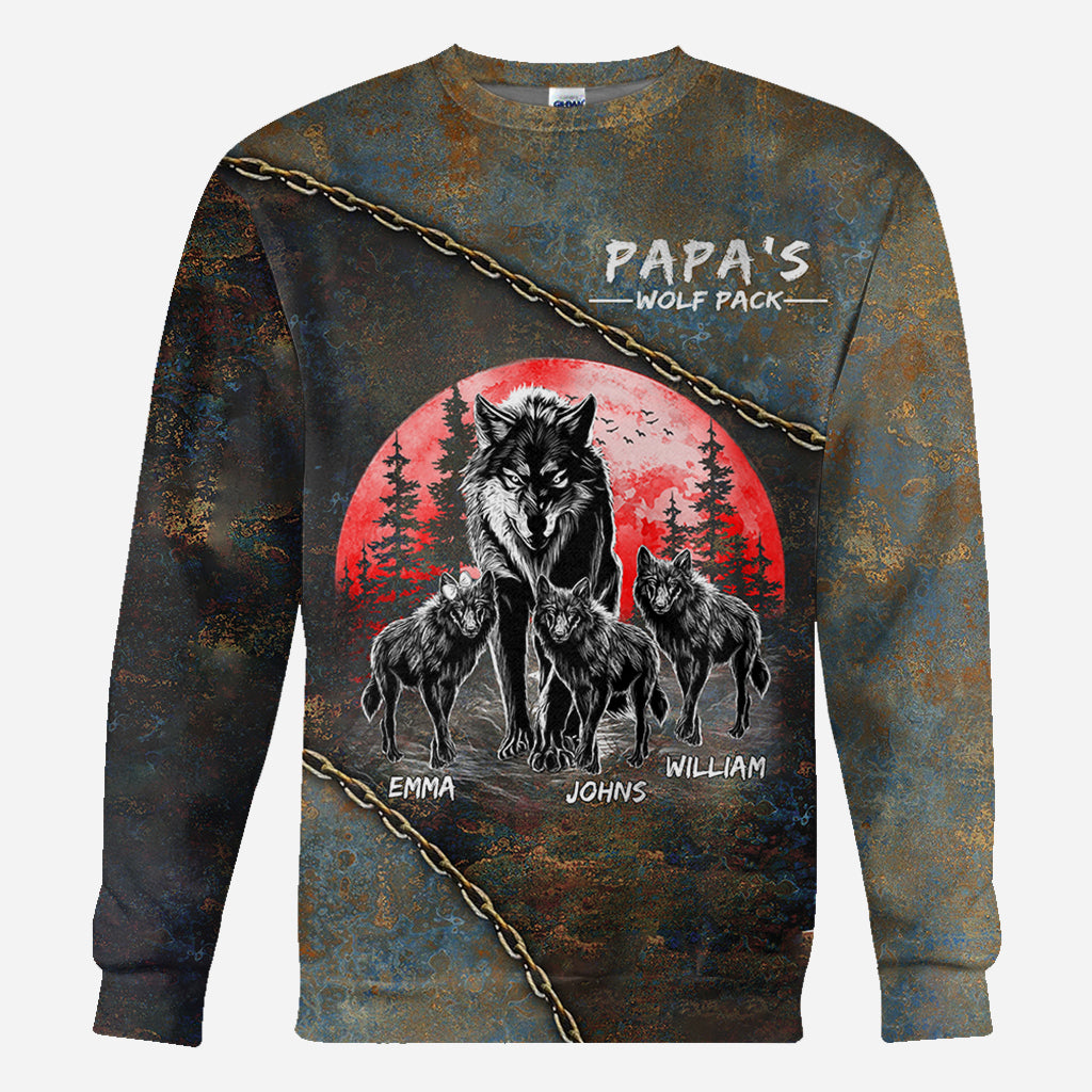Papa Wolf Pack - T-shirt personnalisé pour père