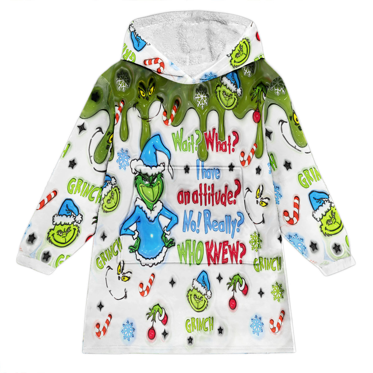 Attendez, quoi ? J'ai du caractère ! - Sweat à capuche personnalisé avec étole de Noël