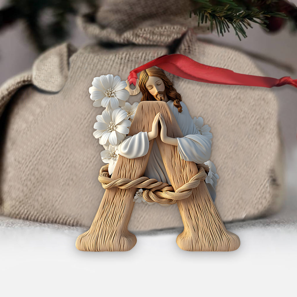 Ornement de lettre en houx - Ornement chrétien personnalisé