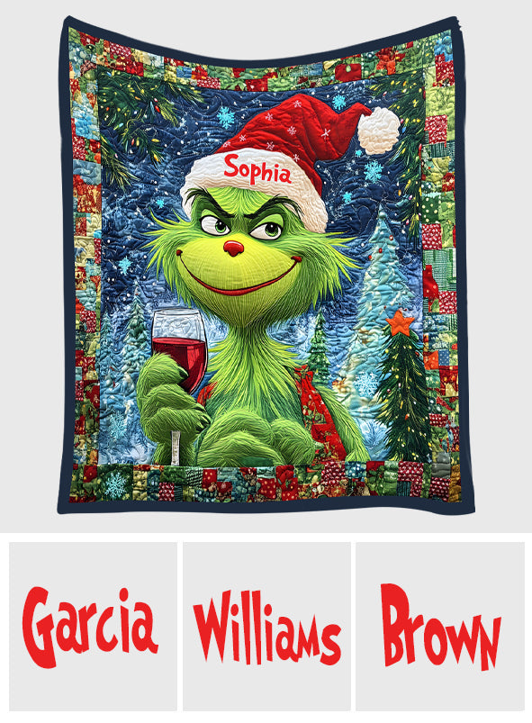 Merry Grinchmas - Personalized Stole Christmas Quilt