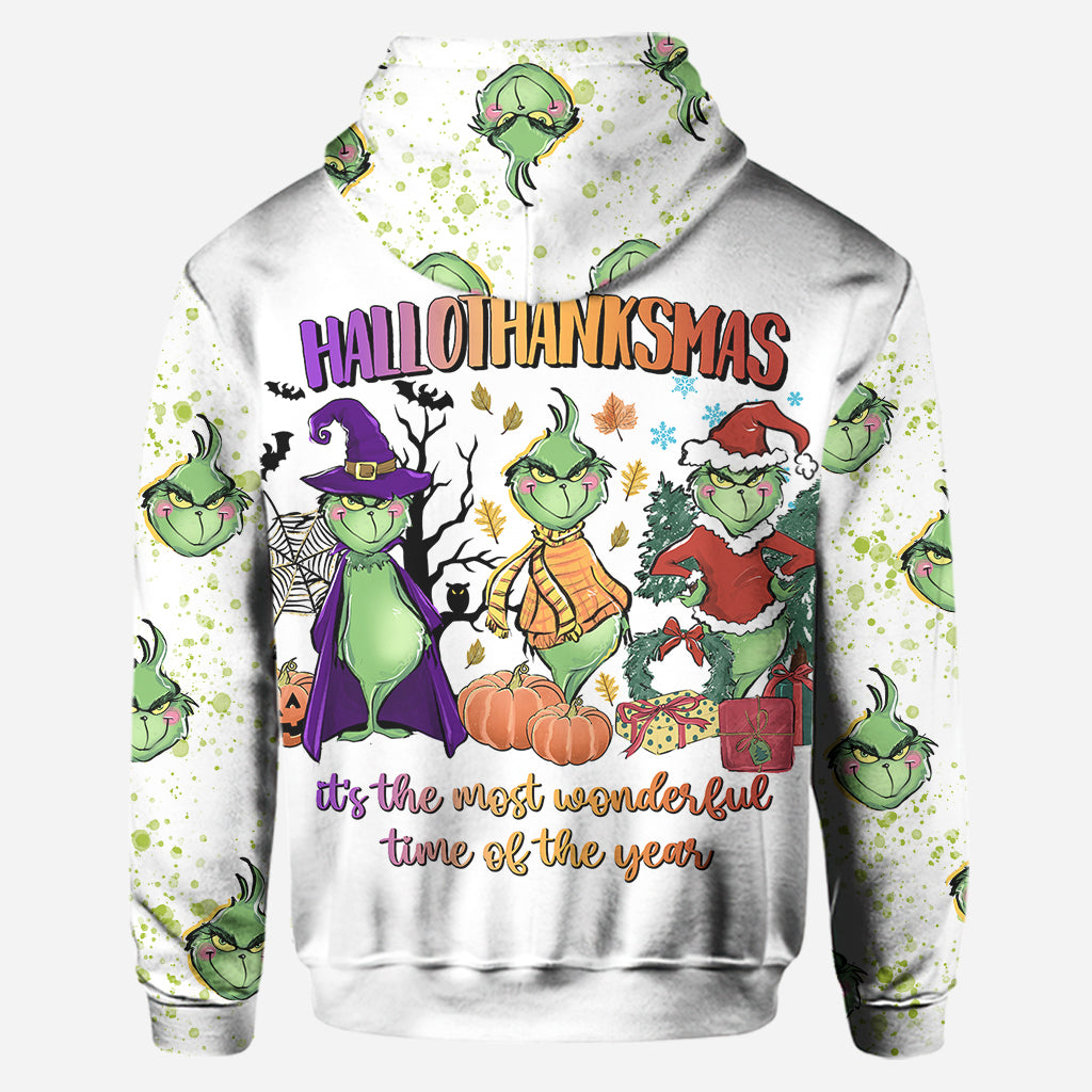 Joyeux Hallothanksmas ! - Ensemble sweat à capuche et legging de Noël personnalisés avec étole