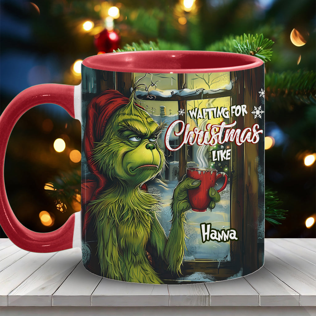 Waiting For Christmas - Personalized Stole Christmas Accent Mug