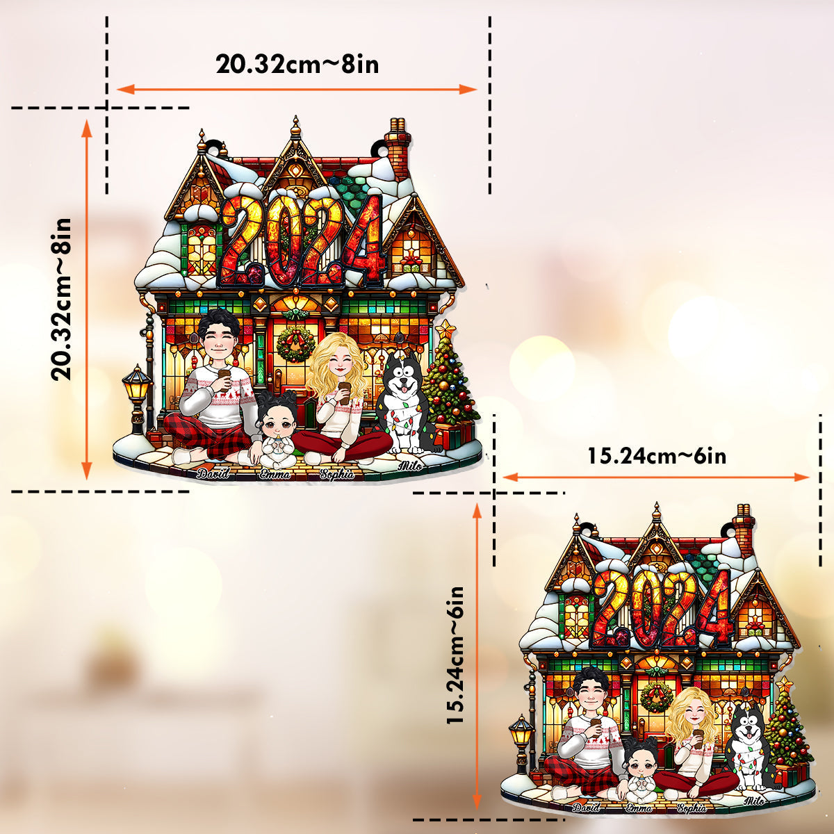 This Is Us - Personalized Family Window Hanging Suncatcher Ornament