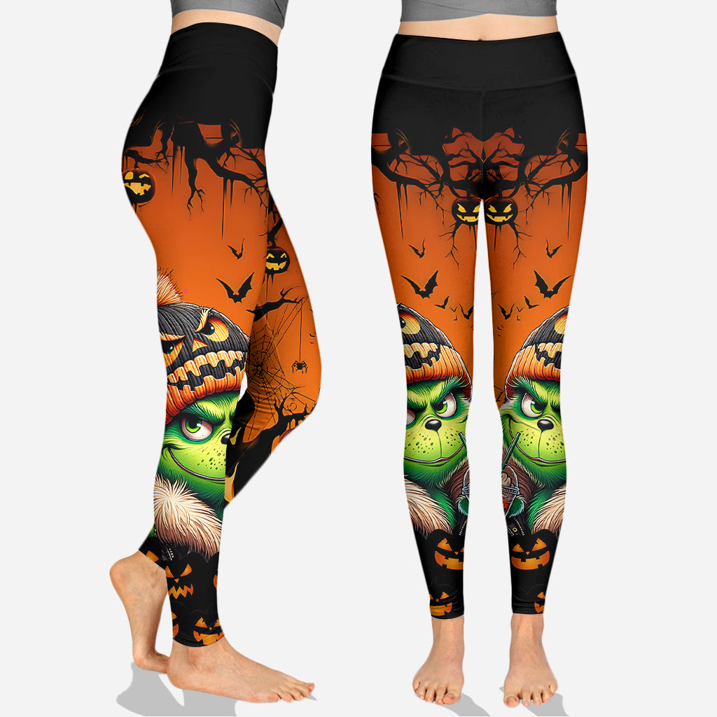 Halloween vert - Sweat à capuche et leggings personnalisés avec étole de Noël